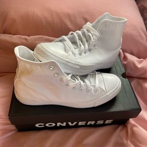 All white high top converse only worn once.